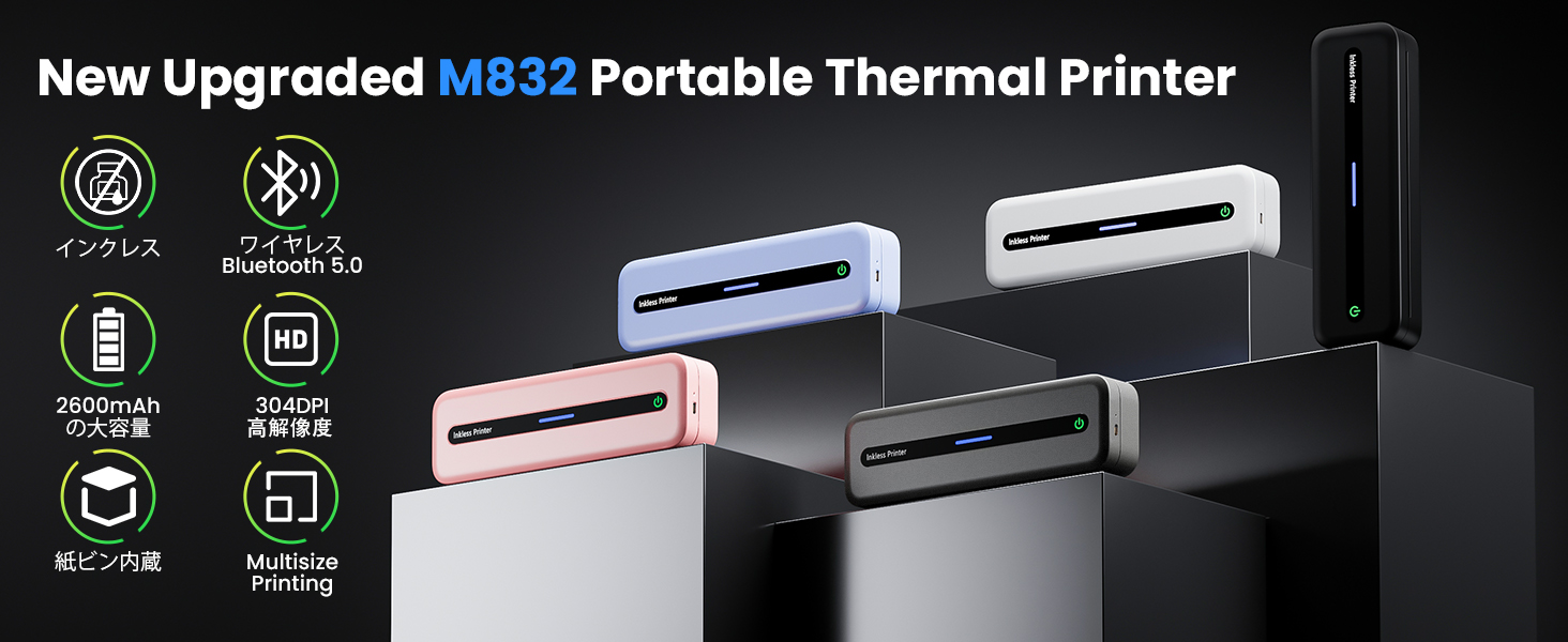 Amazon.co.jp: Itari M832-A4 モバイル携帯プリンター 300 DPIのアップ